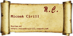 Micsek Cirill névjegykártya